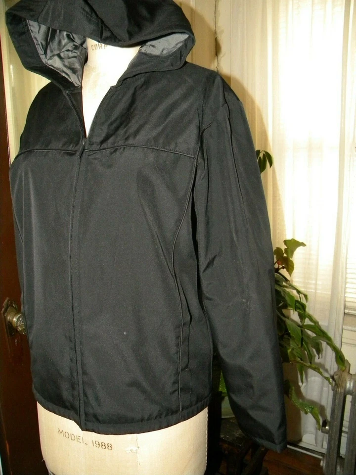 Kenneth Cole New York Mens Black Hooded Zip Front Lined Rained Jacket - Medium - Image 4 of 4