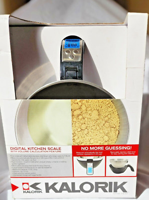 Digital kitchen scale With Volume Calculation Feature By Kalorik NIB 39724 BLACK