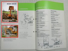 Prospekt Eder 600R Raupenbagger mit technischen Angaben Ausgabe ca 1970