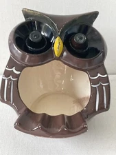 Ceramic Barn Owl Table Ashtray or Scrubbie Holder Hand Painted 1980’s Vibe