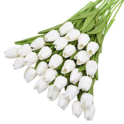 12Pcs/lot 13.8'' Tulip Flower Real Touch Flowers Fake Artificial Tulip Bridal ...