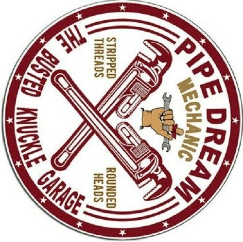 Busted Knuckle Hot Rod Garage Pipe Dream Round Distressed Vintage Metal Tin Sign - Picture 2 of 4