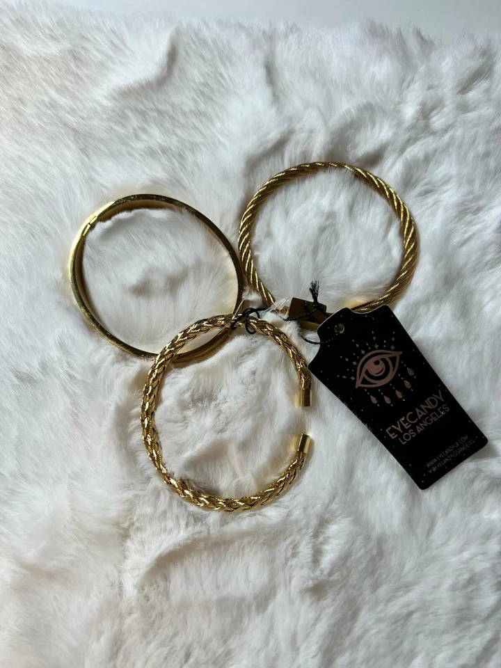 Brazalete Brazalete Hombre Caramelo Los Ángeles Chapado en Oro 18K Titanio Cierre Abierto Foto 4 de 4