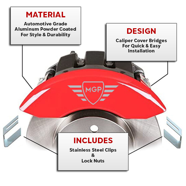 Red Caliper Covers w/Silver MGP Logo fits 20072011 MercedesBenz SL550