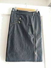 KILLAH gruppo SIXTY Gonna longuette ROCK ZIP Eco Pelle Nera S Skirt COME NUOVA