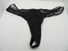 Adore Me Women's Lace Mesh Risque Thong 07751 Black Size 3X