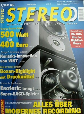 STEREO 7/06, MARANTZ PM 6 A, JBL TL 260,TRIGON SNOWWHITE,DWARF,ESOTERICS X 03 SE