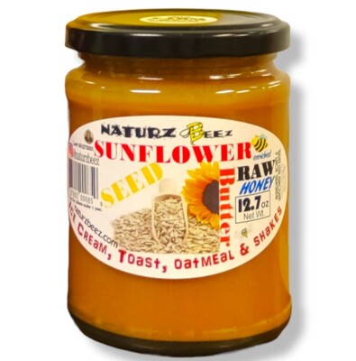 RAW HONEY with SUNFLOWER SEED BUTTER 12.7oz 360g in Pure Raw Linden Honey