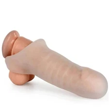 Extra Thick Penis Sleeve Girth Erection Enhancer Cock Extender Perfect Fit