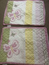 Pottery Barn Kids Quilted Set of 2 Butterflies Pillow Shams