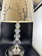 Hampton Bay Stacked Crystal Ball Table Bedside Lamps Silver