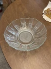 Vintage Anchor Hocking Country Estate Serving Bowl 10” Sunflower Clear Textured