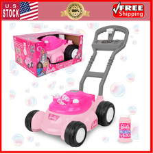 Barbie Bubble Lawn Mower for Toddlers, Bubble Blowing Machines, In/outdoor, 2 