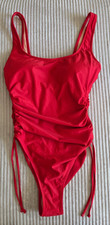 J. Crew Ruched Side-Tie Red One Piece Swimsuit Women's NWT Size 10