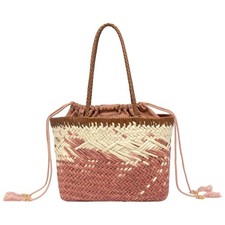 Moda Gianni Chiarini Borsa Paloma Donna Blush in Paglia e Pelle