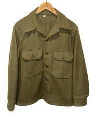 Vintage 50s Army Green Wool Shirt Field Jacket Size Medium RARE
