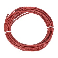 Braided Leather Cord, 3mmx5m Round Faux Leather Bolo String, Red