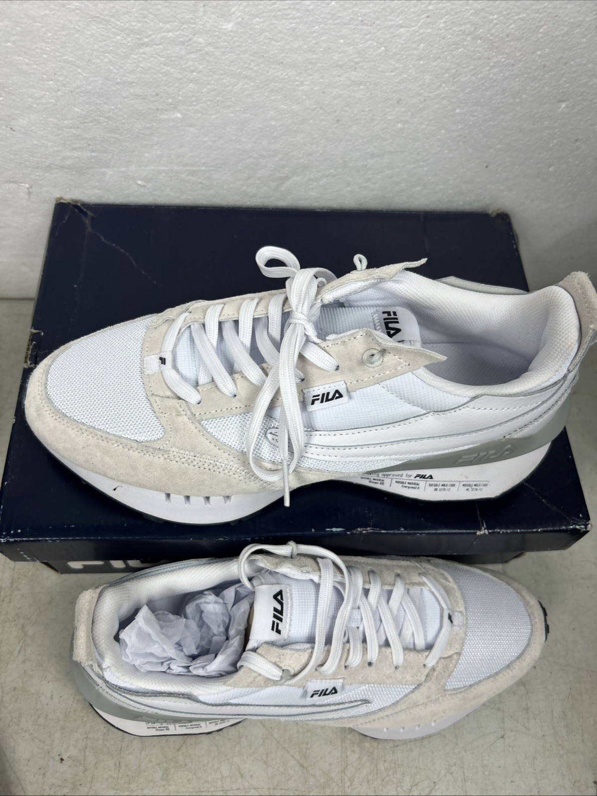 Fila Renno N Generation Patched White/Grey Mens Size 12 image 2