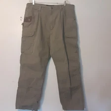 Wrangler RIGGS Workwear Mens 40x32 Canvas Double Front Knee Cargo Pants Brown