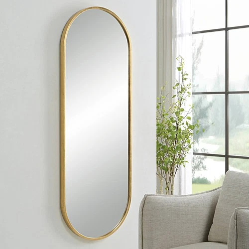 Uttermost Varina 60" x 22" Tall Oval Gold Mirror - Picture 1 of 5