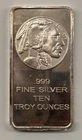10 oz. Silver Silvertowne Buffalo Bar .999 Fine Silver