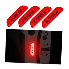 Car Door Open Reflective Stickers, Night Visibility Safety Warning 4 Pcs Red