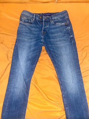 Scotch & Soda Herren Jeans blau Denim Straight Leg W30 L30 mittlere Waschung