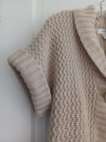 Dressbarn Grobstrick Wollmischung Cardigan Pullover MPetite Big Button Boho Retro - Bild 5 von 12