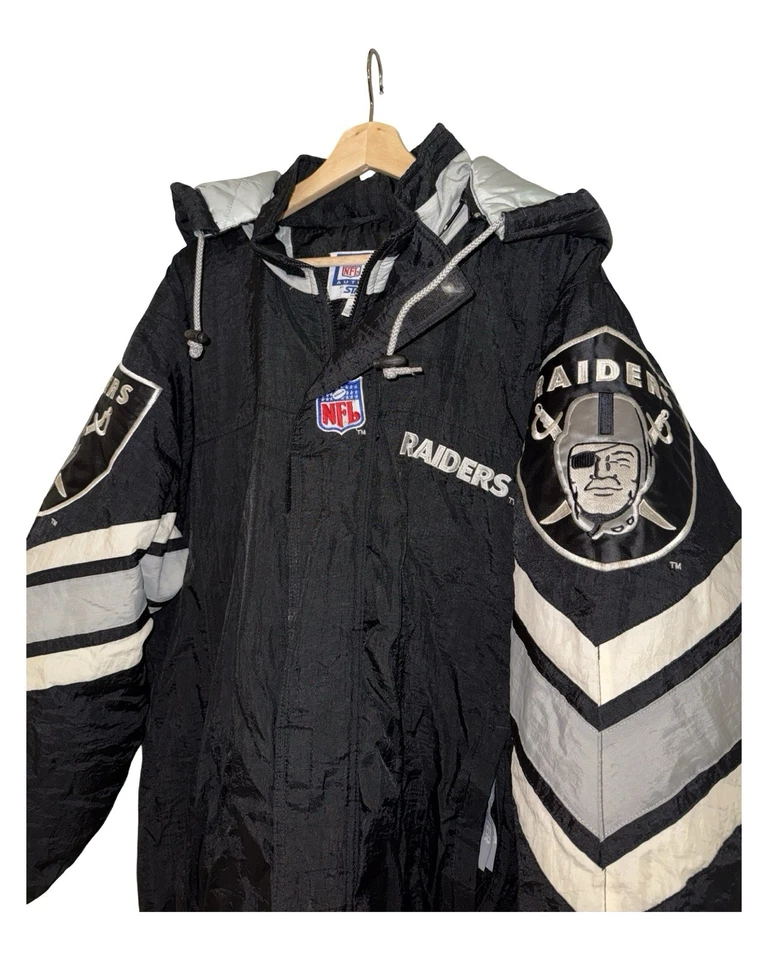 Chaqueta De Colección Años 90 Las Vegas Raiders Para Hombres L Grande NFL Fútbol Starter Pro Line Foto 3 de 4