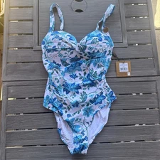 Nip Tuck White Boheme Flowers Joanne One Piece New US 8