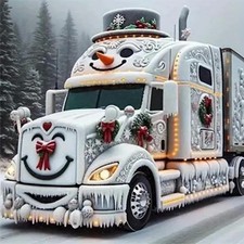 5D Christmas Diamond Painting Kits for Adults Beginner,DIY Truck Diamond Art Kit
