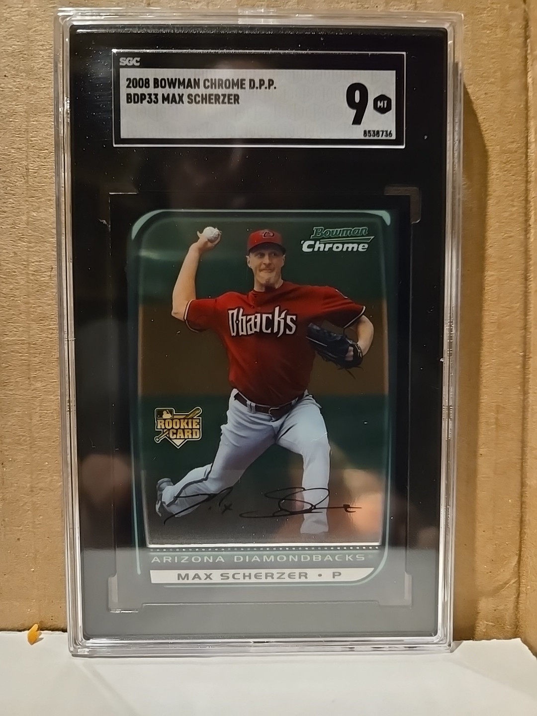 2008 Bowman Chrome Draft Picks #BDP33 Max Scherzer RC SGC 9 MT 8736