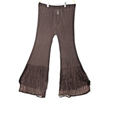 Pretty Angel Silk Blend Sheer Flared Palazzo Lace Pants S, M, L, XL