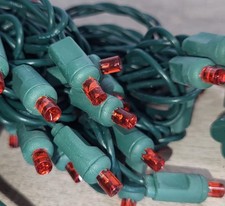SOLID RED LED 24' 5mm Christmas Holiday 50 Lights Commercial Industrial Outdoor