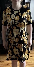 Kenzo Strickkleid Schwarz/Gelb Größe 38