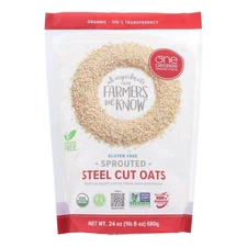 ONE DEGREE ORGANIC FOODS Organic Oats Sprouted Steel Cut 24Oz, 24 OZ 