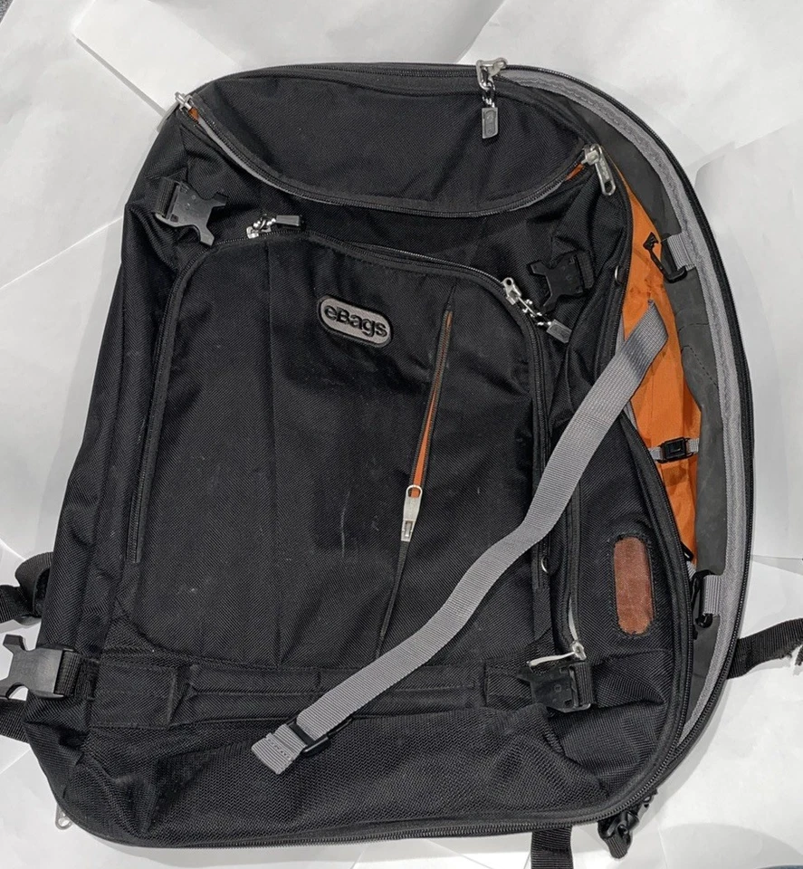 eBags MOTHER LODE Expandable Backpack Travel Carry On EB2146 22" Blk EUC - Image 2 of 4