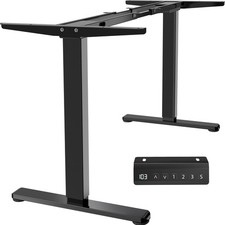 VIVO Black Electric Dual Motor Standing Desk Frame, Height Adjustable Legs