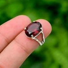Garnet Silver Ring 925 Sterling Silver Ring Handmade Gemstone Ring Women's Ring