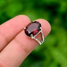 Garnet Silver Ring 925 Sterling Silver Ring Handmade Gemstone Ring Women's Ring