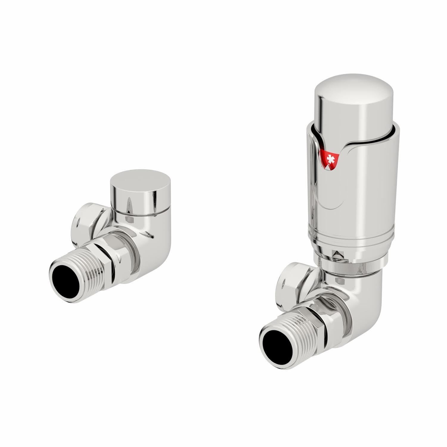 RadiLux Corner Chrome Thermostatic Radiator Valve Pack - 15mm