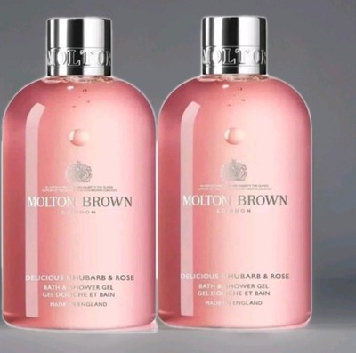 2x Molton Brown Delicious Rhubarb & Rose Bath & Shower Gel 600 ml ( 2×300ml )