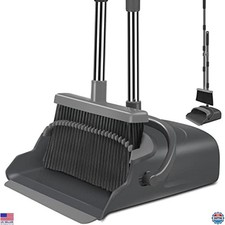 Broom and Dustpan Set for Home, Office, Indoor  Outdoor Sweeping - Stand Up