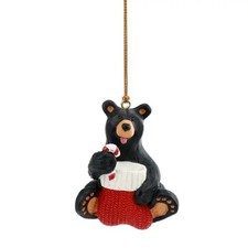 Big Sky Carvers Bearfoots Taste of Christmas Ornament Resin Black bear