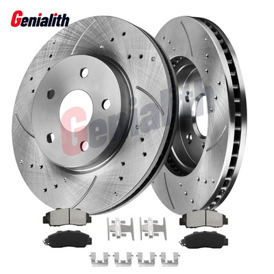 For 1998 - 2002 Honda Accord V6 3.0L Front Drilled Brake Rotors Ceramic Pads Kit