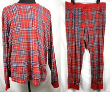 Wondershop Red Plaid 100 Cotton Knit L/S PJ Pajama Set Men's XXL