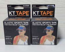 Kinesiology Therapeutic KT Tape Lot 2 Elastic Sports Tape 40 Total Strips Black