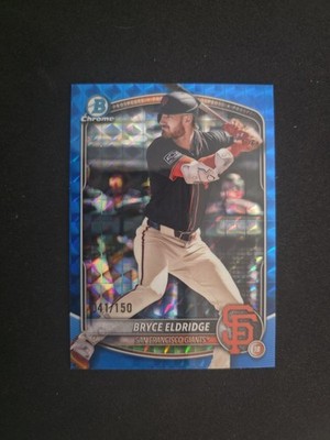 2025 Bowman Chrome Bryce Eldridge /150 Blue Geometric Refractor #BCP-180 Giants