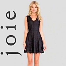 Joie Elegant Black Lace Mini Dress