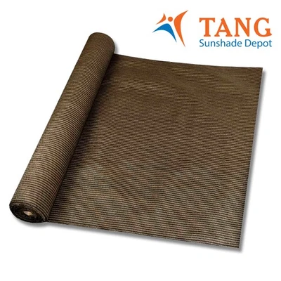 TANG 12' Shade Cloth Fabric Roll Fence Screen Yard Garden Awning Shelter Cover Brown